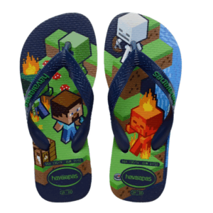 Ciabatte infradito blu da Bambino con stampa Minecraft Havaianas